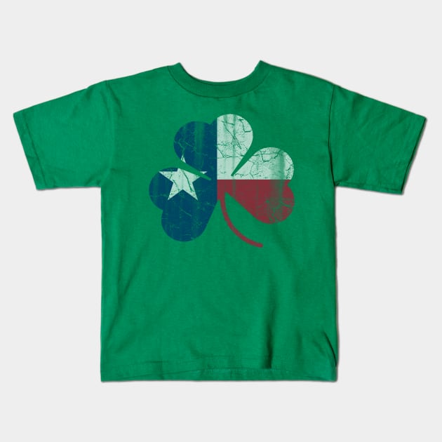 Texas Flag Shamrock Irish St Patricks Day Kids T-Shirt by E